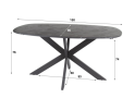 Combideal eetkamerset: Deens ovale eettafel Marquina marmerlook met 4 ribstof stoelen