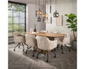 Eettafel Wave Deens ovaal Centrale poot mangohout 215x105 cm - Zandkleur