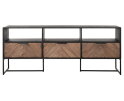 TV stand Criss Cross medium, 3 drawers, 3 open racks,60x150x40 cm, mixed wood