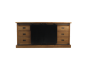 Dressoir Blackburn - 220x50x85 - Naturel/zwart - Teak/metaal