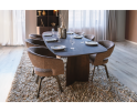 Eettafel Nina Deens ovaal mangohout 240x110 cm - walnoot - Japandi stijl