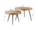 Salontafel Vera Set van 2 Metallic - Brons antiek