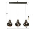 Hanglamp Dent glass 3 lampen - Artic zwart