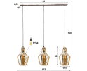 Hanglamp Amber 3 lampen kegel - Oud zilver