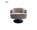 Barga Fauteuil - fabric TED 8 white-grey (draaibaar)