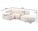 Organische hoekbank Valerie Boucl&eacute; met chaise longue rechts - 276x150x75 cm - Japandi - Beige