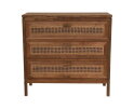 Commode met 3 laden - 90x42x85- Naturel - Teak/rotan