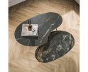 Salontafel Fossil keramiek set van 2 niervormig - Zwart