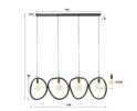 Hanglamp 4L organic steel - Artic zwart