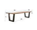 Eettafel Boomstam acacia 300x100 cm - naturel