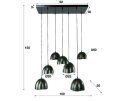 Hanglamp 4+3L mirror - Zwart nikkel