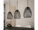 Hanglamp 3L stripe metal - Zwart bruin