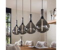 Hanglamp drop smoke glass 4 lampen - Artic zwart