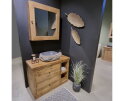Benoa 1 Door & Mirror Mango Bathroom Cabinet 80