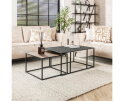 Salontafel Burlington set van 2 rechthoek Metallic - zwart/brass
