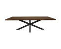 Rechthoekige tafel tuin - 180x90x76 - Naturel/zwart - Teak/metaal