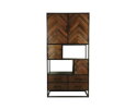 Wandkast Verona - 100x40x200 - Bruin/zwart - Oud hout/metaal