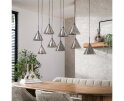 Hanglamp 5+4 tapse kap glas (G9) - Smoke grey glas