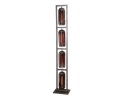 Vloerlamp 4L tower smoke glas-geperforeerd staal - Artic zwart