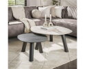 Salontafel set/2 log Twin - 3D ceramic mix travertine