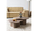 Salontafel Fall organisch set van 2 mangohout - Bruin | BY-BOO