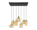 Hanglamp Mumbai Mix 7 lampen Glas - Amberkleurig