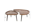 Salontafel set/2 Carve organic - Massief acacia drift brown