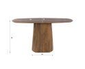 Eettafel Wave Centro D150 - Massief mango zand