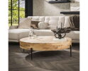 Salontafel Ø120 bulky wood - Massief acacia naturel