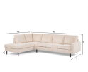 3 seater corner right, fabric Lincoln 03, M311 beige