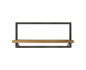 Wandplank Levels - 70x32 cm - mangohout/ijzer