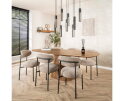 Eettafel Wave Deens ovaal Centrale poot mangohout 215x105 cm - Zandkleur
