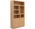 Tampere boekenkast 120 met 2 deuren en 6 open vakken, Natural Oak - Oak Collection