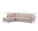 3 seater corner  right, fabric Inari 22, I460 beige, oak leg