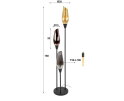 Vloerlamp Cocoon 3-lichts mix glass zwart &ndash; hotel chique design - 35x35x168 cm