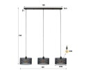 Hanglamp Mara round 3 lampen - Artic zwart