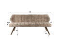 Eetkamerbank Raster - Hoven champagne - bruin metaal - 180x58x81 cm