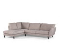 3 seater corner left, fabric Orinoco 23, K460 beige, black leg