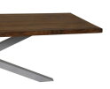 Rechthoekige tafel tuin - 200x100x76 - Naturel/wit - Teak/metaal
