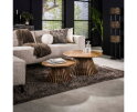 Salontafel Tweak cone rond set van 2 - mangohout - Naturel - 80x80x40 cm