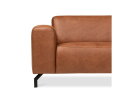 Hoekbank Bravino cognac - kentucky 09 lederlook &ndash; Ottomane rechts &ndash; 275x210 cm