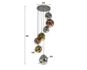 Hanglamp Stellar getrapt 7-lichts - Oud zilver