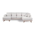 U-bank Borneo rechts Melva beige 3-zits met hoek en ottomaan 290 x 202 cm