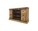 Dressoir Blackburn - glasdeuren - reclaimed teak/ijzer