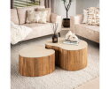 Salontafel Nuovo organisch set van 2 travertin keramiek - beige