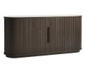 Dressoir Enna 165 cm - dark espresso eiken - travertin keramiek