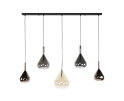 Hanglamp 5L mix glass Wings - Zwart