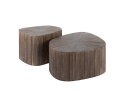 Salontafel set/2 XL driehoek Maya teak - Teak rust brown