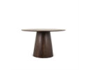 Eettafel Job Rond mangohout 130 cm - Walnoot - Japandi