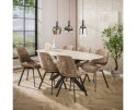 Eettafel Romano Deens ovaal travertin keramiek 180 cm - Beige